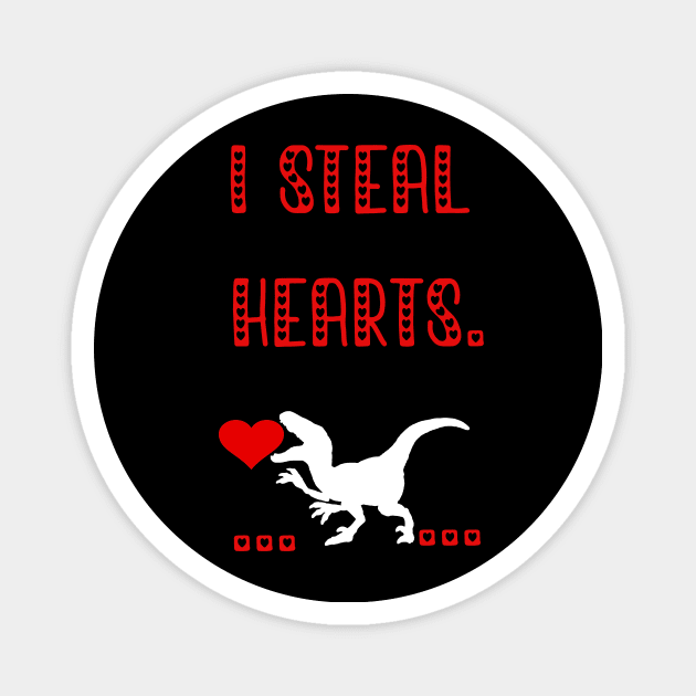 I i Steal Hearts Trex Dino Cute Baby Boy Valentines Day Gift 2021 Magnet by flooky